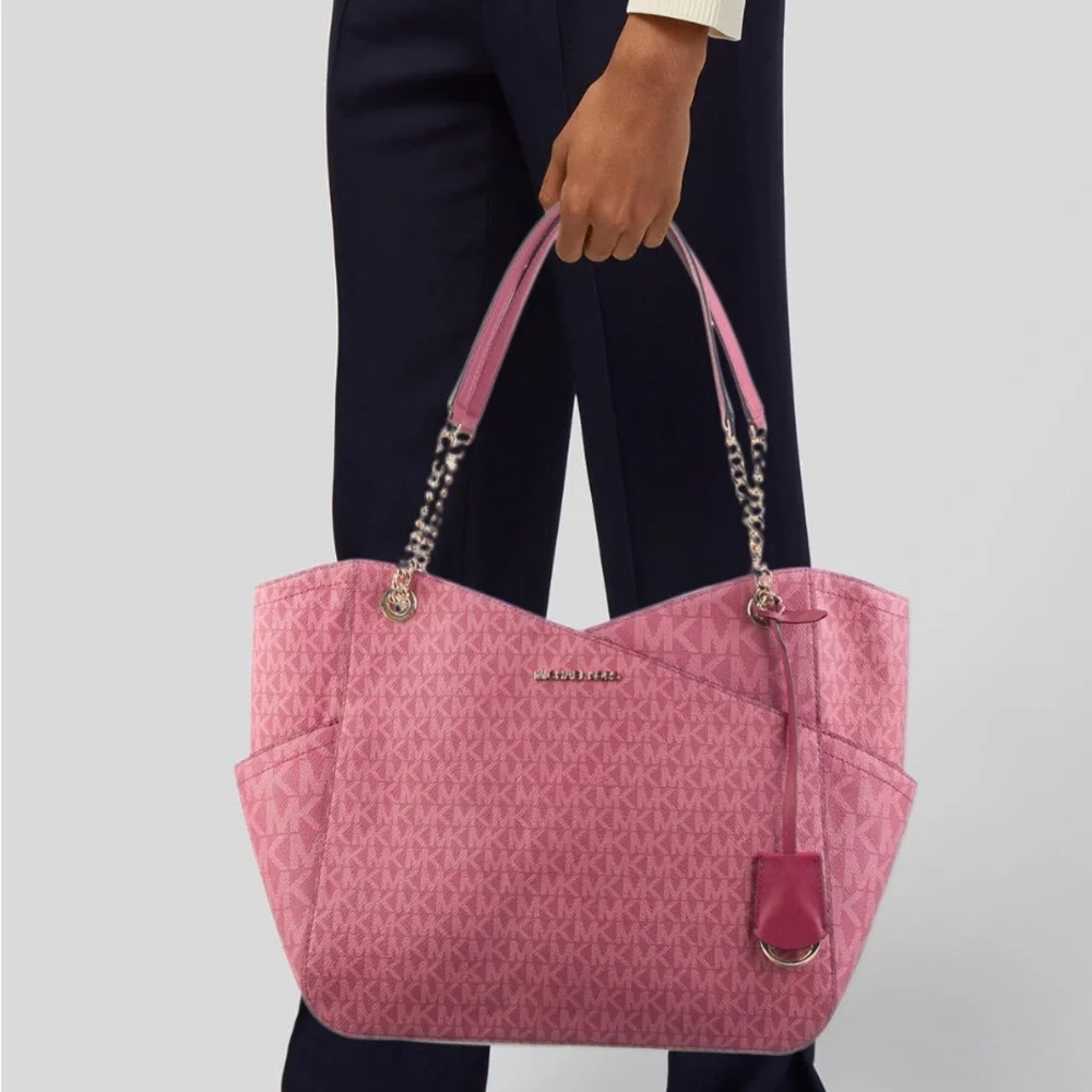 Michael Kors Jet Set Travel Large Chain Berry Color Shoulder Tote
